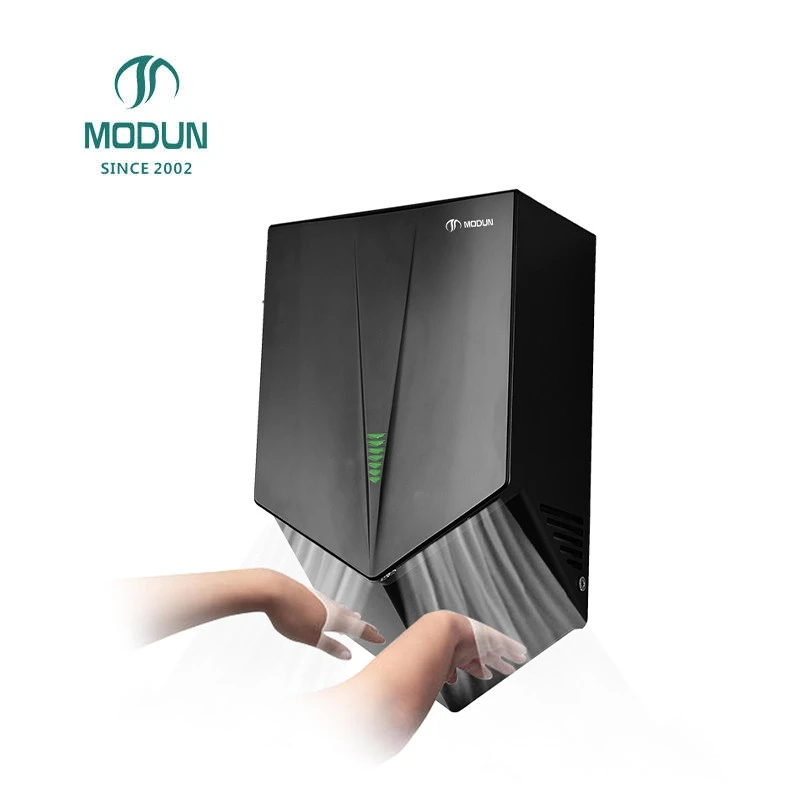 S&egrave;che-mains automatique &eacute;lectrique mural Modun ABS noir en forme de V pour h&ocirc;tels et m&eacute;nages