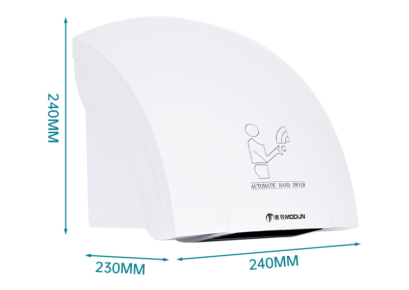 Sèche-mains électrique automatique classique à montage mural activé par capteur Modun 2000 W pour usage hôtelier et domestique