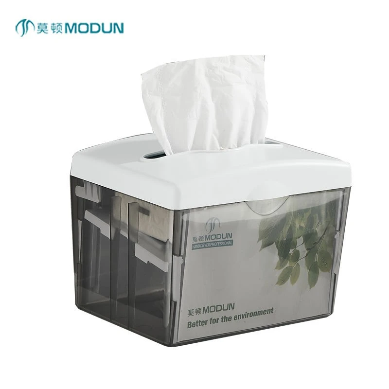Distributeur de serviettes pliables en Z, comptoir de Table noir Transparent en plastique moderne pour usage h&ocirc;telier 5817G