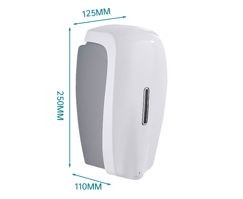 Distributeur de savon liquide en plastique pour les mains, Design moderne blanc/argent, 1000ml, montage mural pour hôtel, M-6206