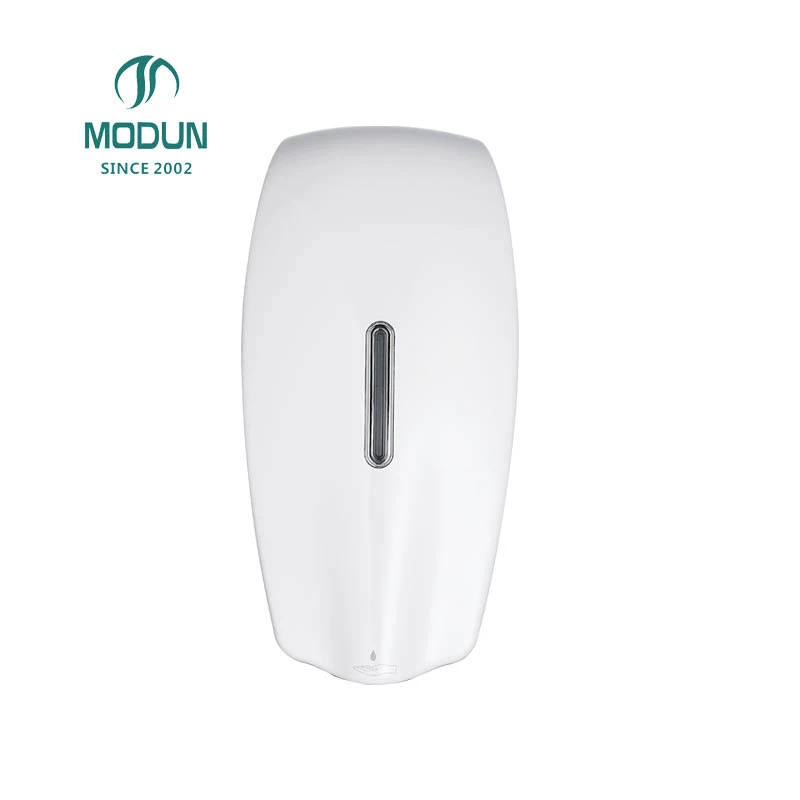 Distributeur de savon liquide en plastique pour les mains, Design moderne blanc/argent, 1000ml, montage mural pour h&ocirc;tel, M-6206